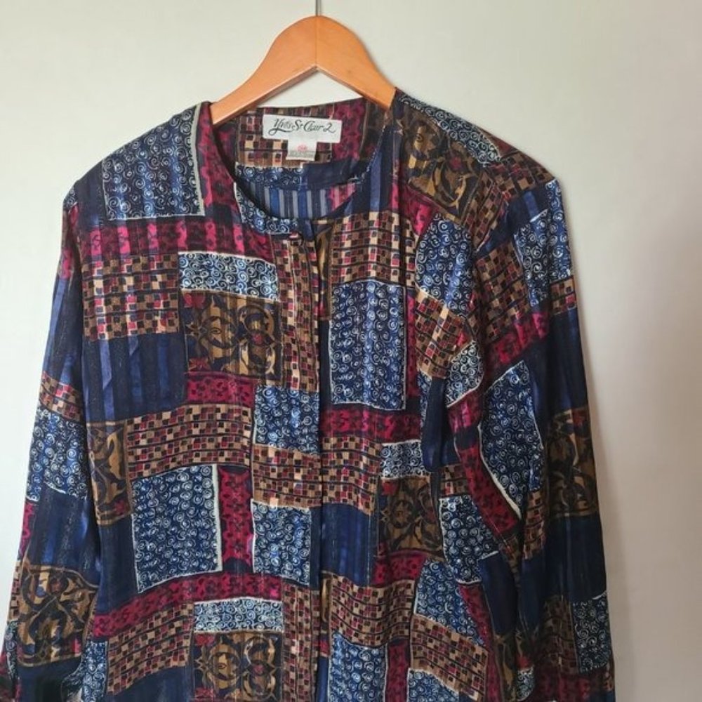 Yves St. Clair 2 Vintage Blouse 18W Striped Button - Picture 11 of 11